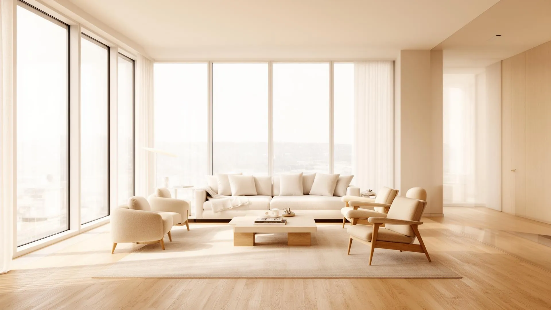 Современный интерьер гостиной после дизайнерского ремонта