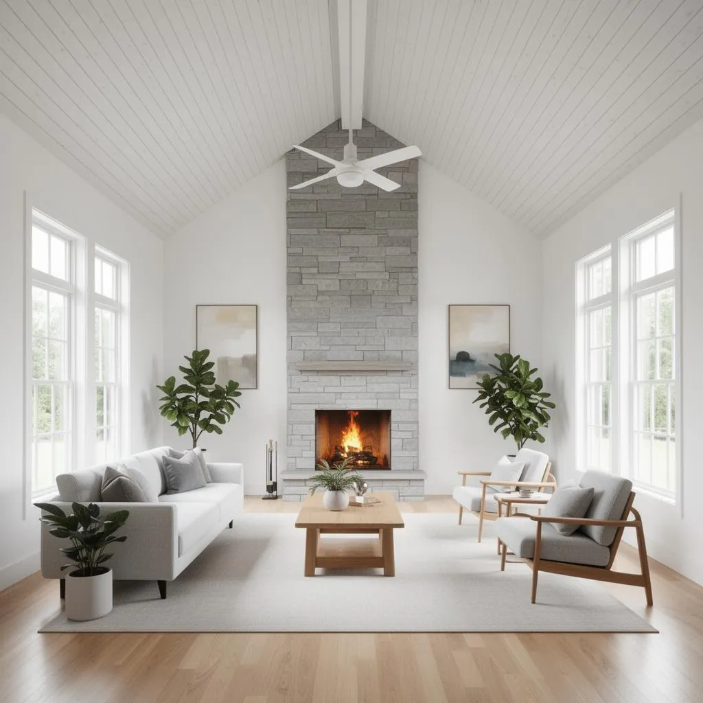 Гостиная в загородном доме после ремонта — готовый интерьер