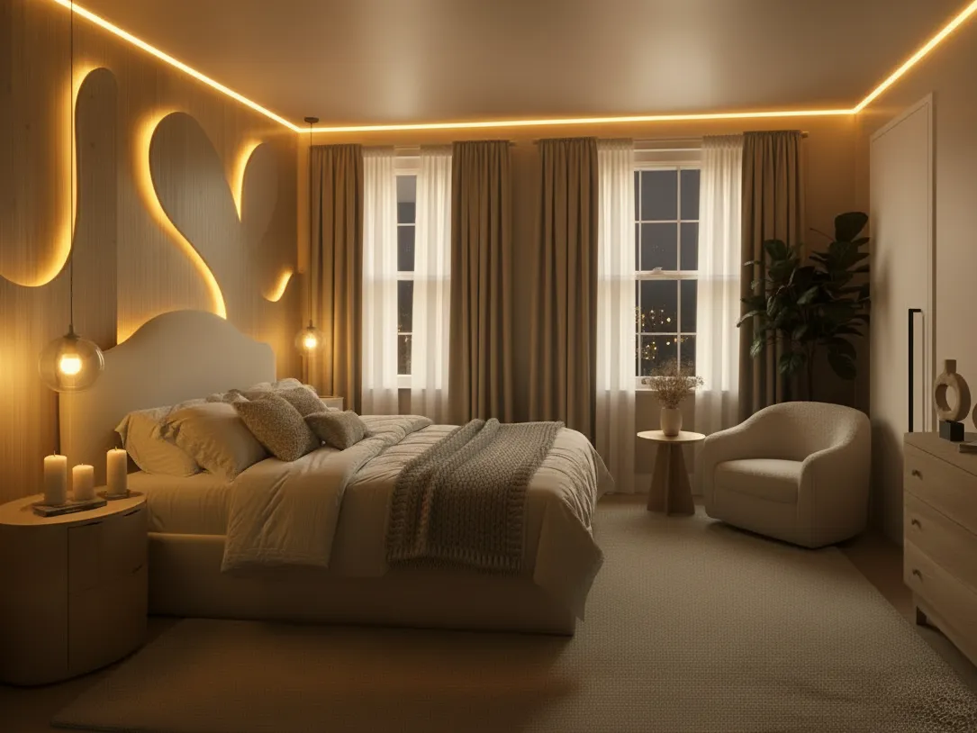 Спальня после ремонта под ключ — современный дизайнерский интерьер