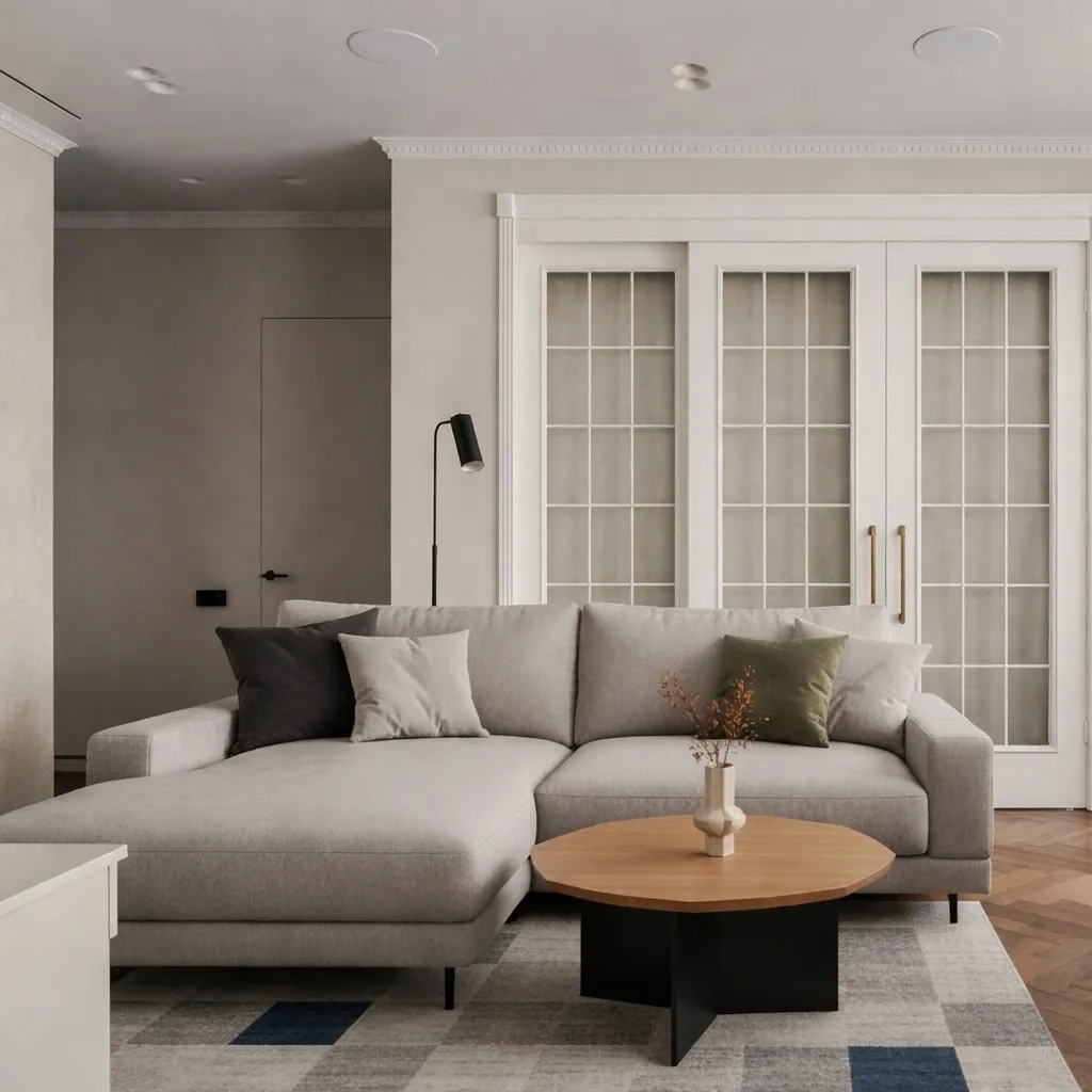 ремонт гостиной в частном доме фото гостиная после ремонта дом 120 м2 КП Рижский парк интерьер гостиной