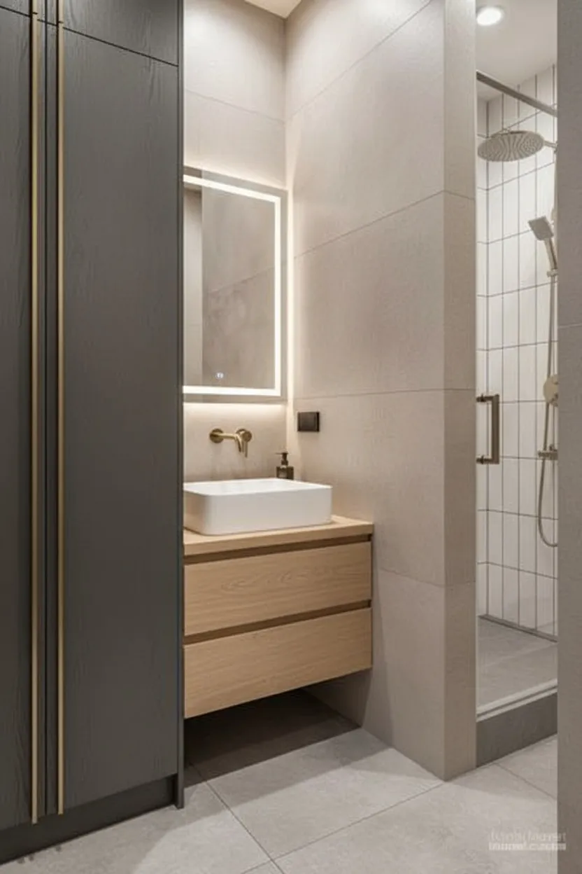 ремонт санузла в частном доме душевая фото ремонт дома 120 м2 КП Рижский парк современный санузел