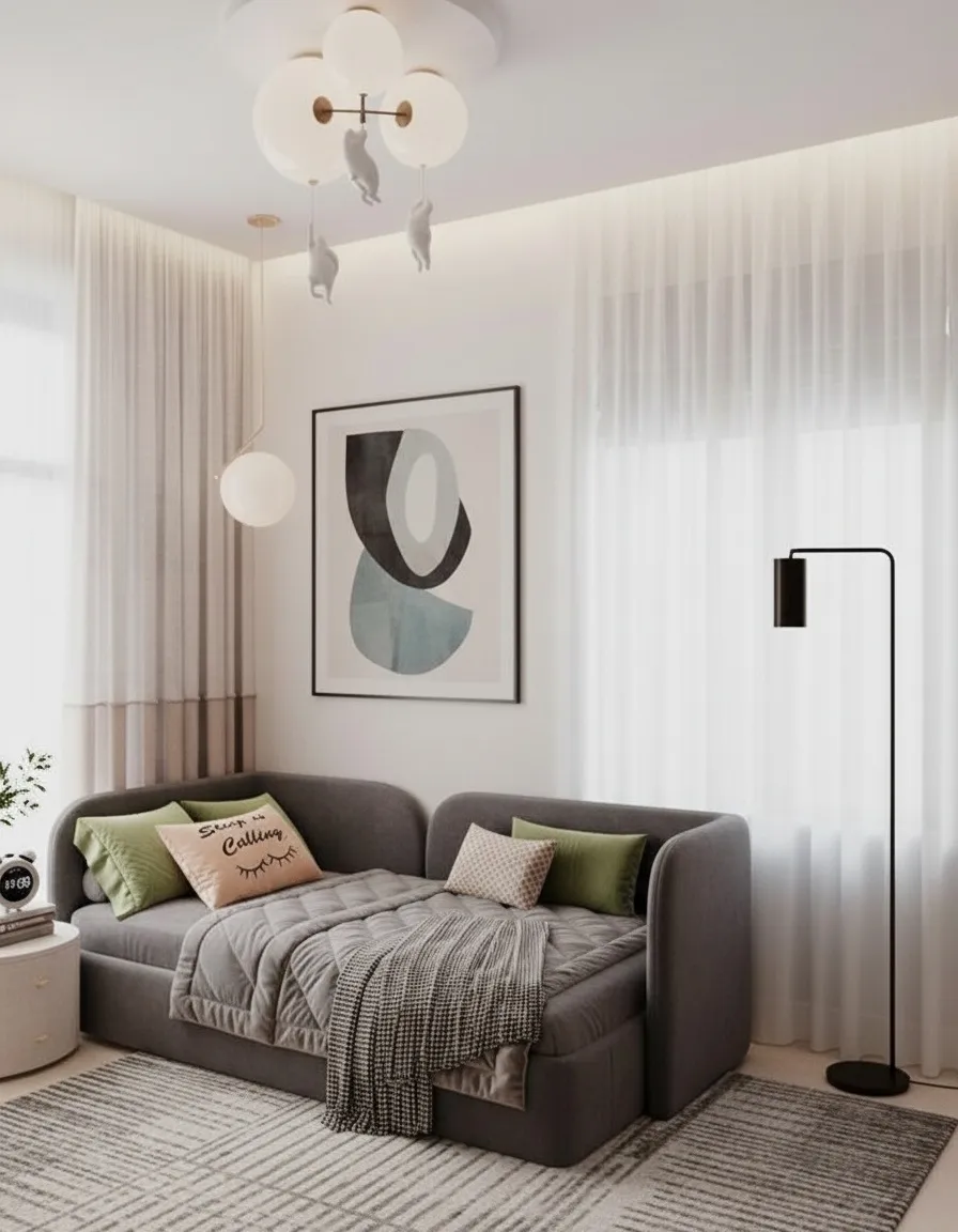 Детская комната после ремонта в доме 200 м², КП Аносино Парк — современный интерьер и функциональная мебель