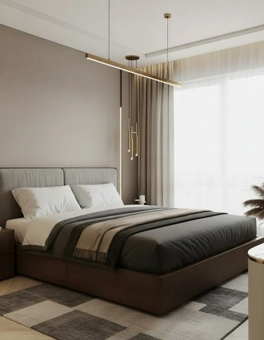 современная спальня ремонт квартиры 115 м² ЖК Lucky Москва дизайн интерьера Nexor