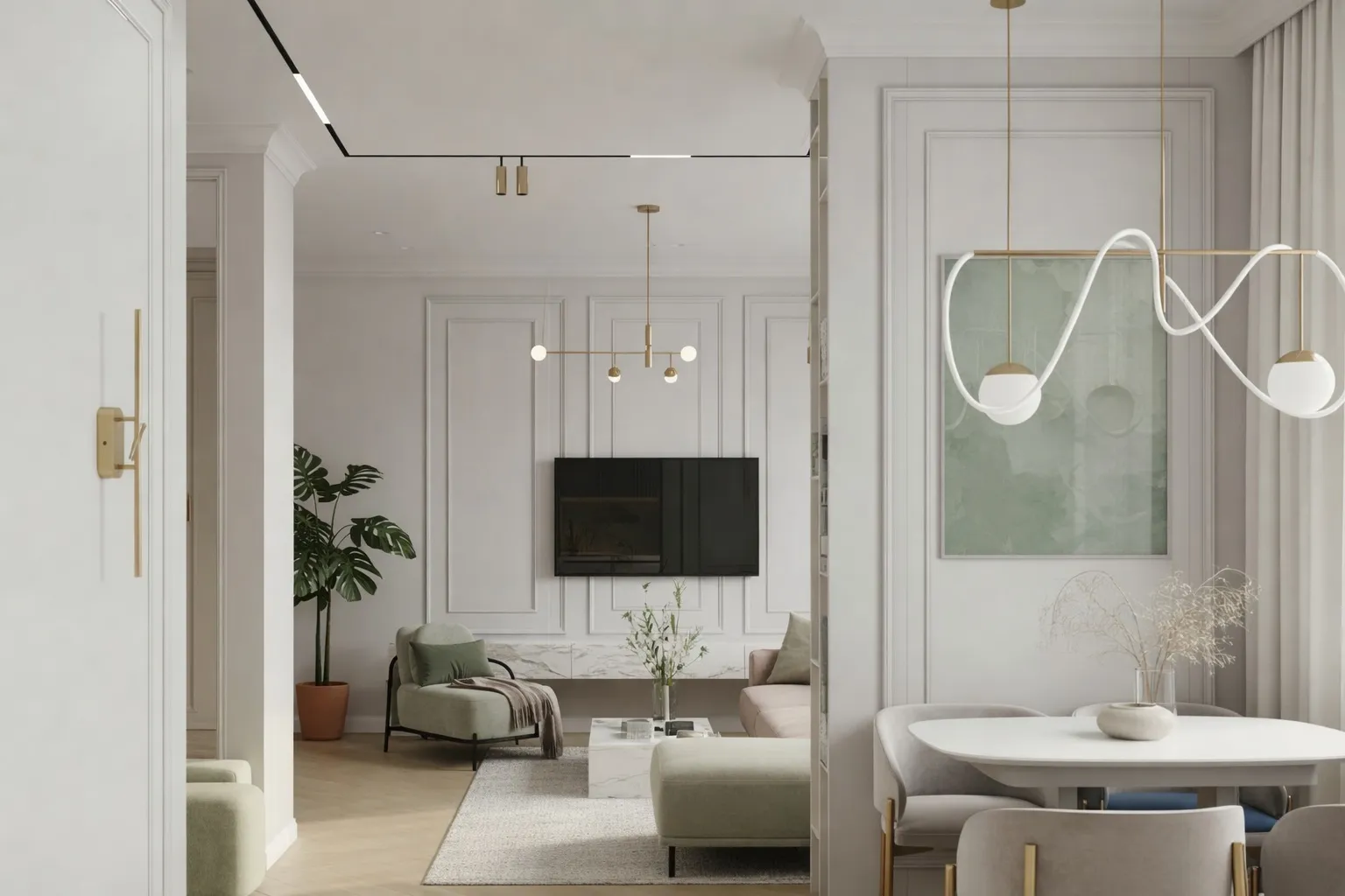 Ремонт квартиры 35,4 м² в ЖК Symbol — кухня-гостиная, дизайн и отделка под ключ Nexor