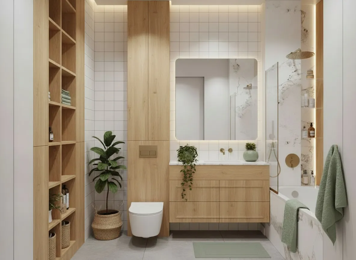 Ванная комната после ремонта в квартире ЖК Symbol Москва