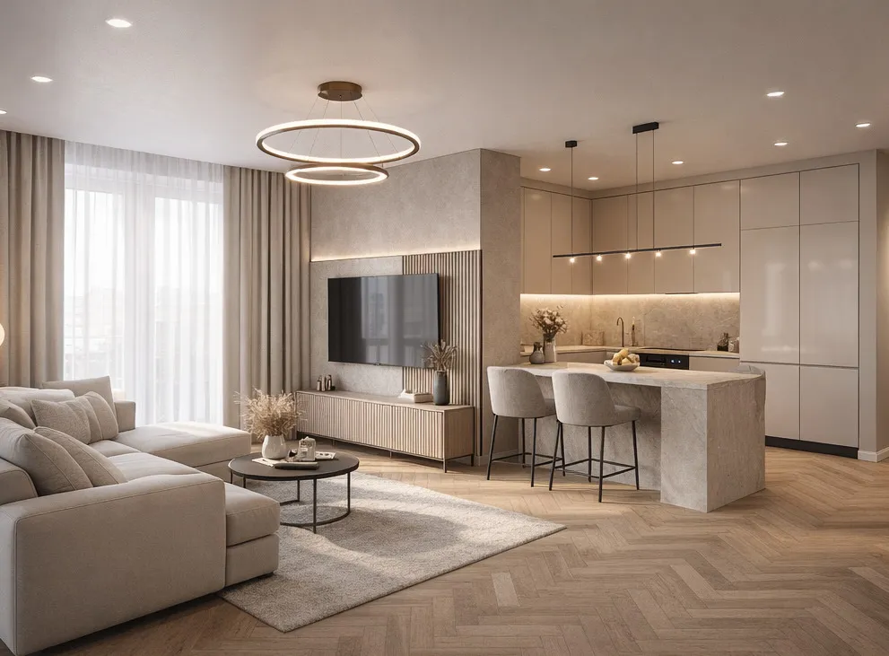 Ремонт квартиры 79,9 м² в ЖК Южная Битца, Москва — проект Nexor